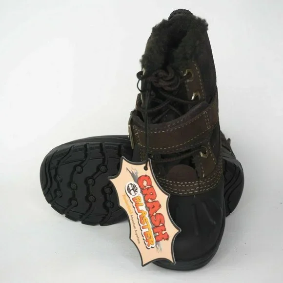 Timberland Mallard Winter Toddlers Boots Black Leather Brown Suede 33874 M - Picture 11 of 12